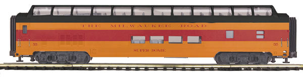 MTH 20-67112 Milwaukee Road 70' ABS Full Length Vista Dome Passenger Car Smooth