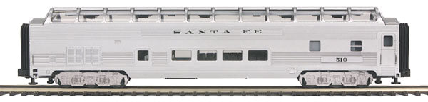 MTH 20-67115 Santa Fe 70' ABS Full Length Vista Dome Passenger Car (Ribbed)