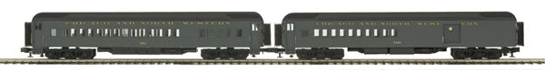 MTH 20-4188 O CNW 70' Madison Combine/Diner Passenger Car Set (Set of 2)