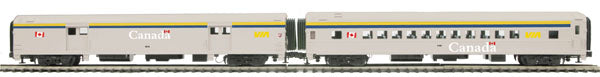 MTH 20-69118 O VIA 70' Streamlined Baggage/Coach Smooth Passenger Set (Set of 2)