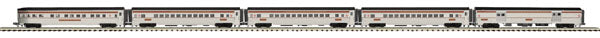 MTH 20-65120 O PRR 70' Streamlined Ribbed Sided Passenger Car Set (Set of 5)
