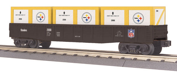 MTH 30-72013 O Gauge Pittsburgh Steelers Gondola Car w/Crates