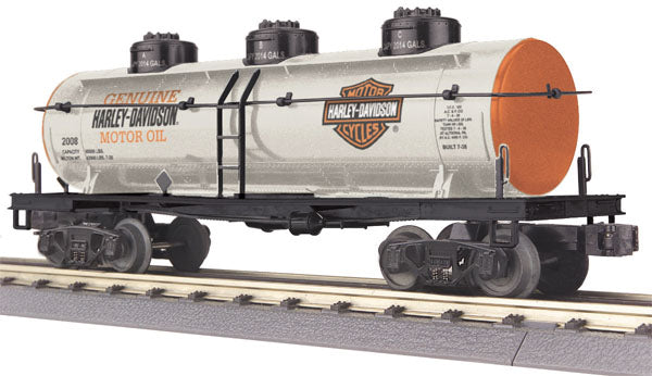 MTH 30-73254 O Gauge Harley-Davidson 3-Dome Tank Car