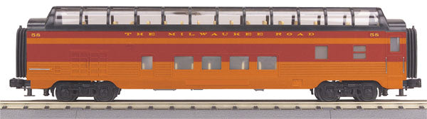 MTH 30-67405 Milwaukee Road 60’ Streamlined Full-Length Vista Dome Car
