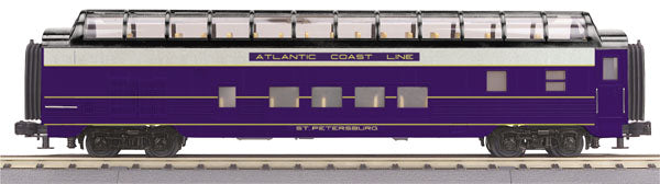 MTH 30-67433 Atlantic Coast Line 60’ Streamlined ABS Full-Length Vista Dome Car