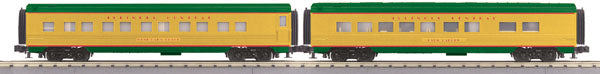 MTH 30-67435 O Illinois Central 60’ Streamlined Sleeper/Diner Set (Set of 2)