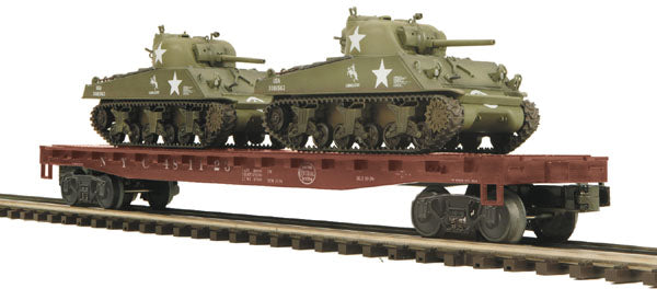 MTH 20-98636 O New York Central Flat Car with 2 Sherman Tanks