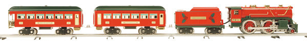 MTH 10-1295-1 Std. Gauge Tinplate No. 384 Steam Passenger Set w/PS2