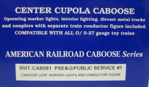 RMT CAB081 PSE&G Lighted Caboose #1 with Marker Lights & Figure