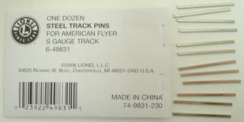 American Flyer 6-49831 S Scale Steel Track Pins (Pack of 12)