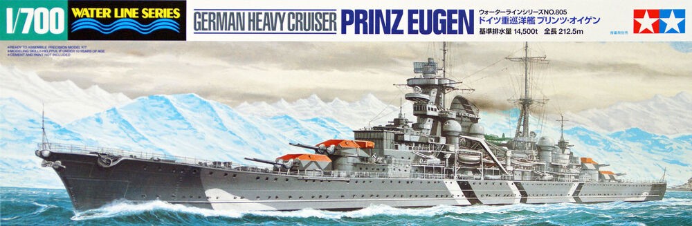 Tamiya 31805 1:700 German Heavy Cruiser Prinz Eugen No.805-Water Line Series