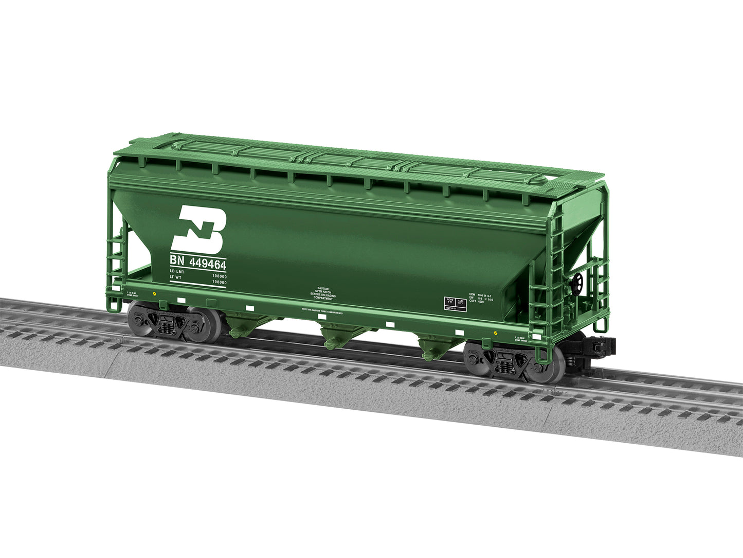 Lionel 318080 O Burlington & Northern ACF 3-Bay Covered Hopper (Set of 6)
