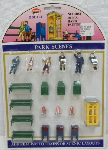 Model Power 6061 O Park Benches & Accessories Set Figures (Pack of 20)