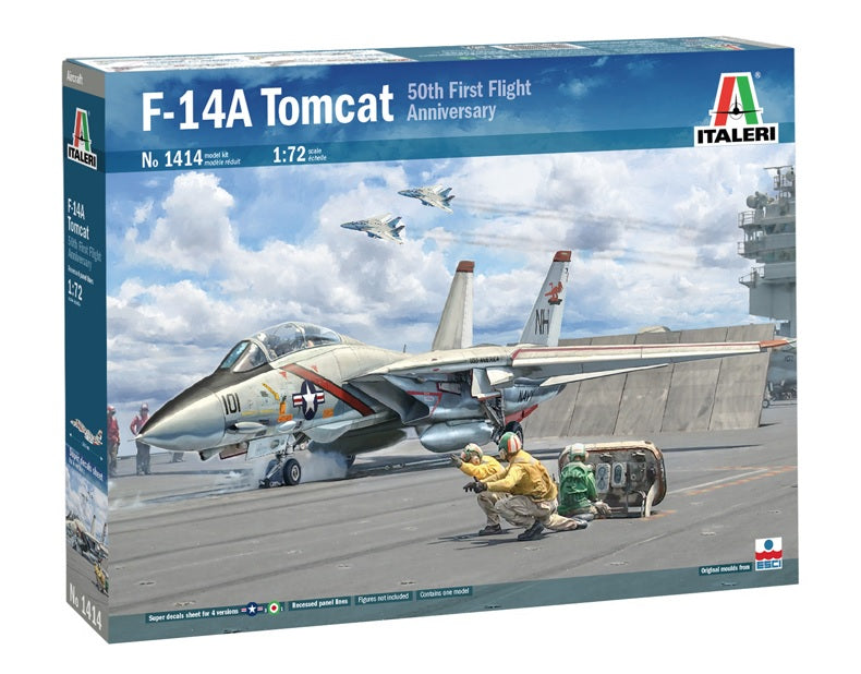 Italeri 1414 1:72 F-14A Tomcat 50th First Flight Anniversary Military Plane Kit