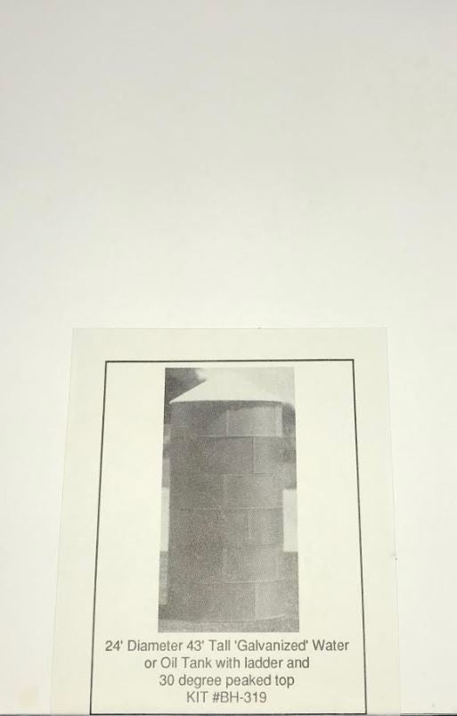 BH Models BH-319 HO 24' x 43' Galvanized Water/Oil Tank w/Ladder & 30° Top Kit