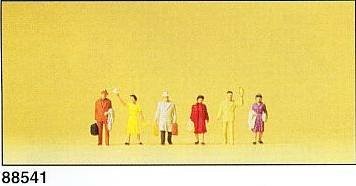 Preiser 88541 Z Standing Passengers w/Handbags Figures (Set of 6)