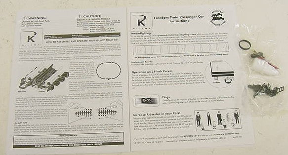 K-Line K-1122 O Gauge American Freedom Steam Passenger Train Set