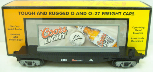 MTH 30-76281 O Gauge Coors Light Flat Car w/ Billboard