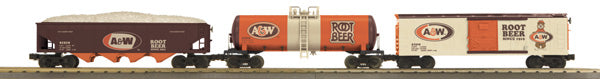 MTH 30-7048 O A&W Rootbeer RailKing Freight Car Set (Set of 3)