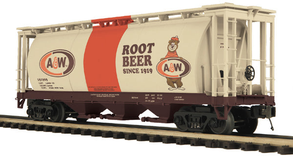 MTH 20-97685 O A&W Rootbeer 3-Bay Cylindrical Hopper Car #191910