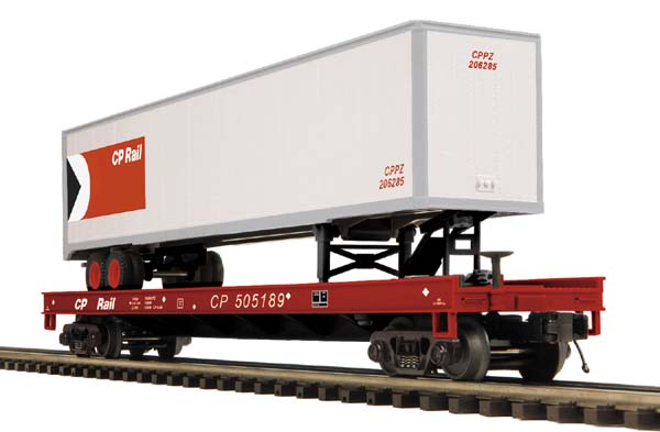 MTH 20-98691 O CP Rail Flat Car w/ 48' Trailer #505189