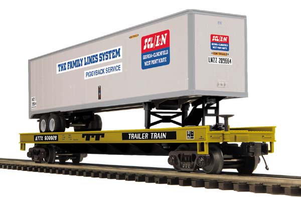MTH 20-98692 Family Lines System Flat Car w/ 48' Trailer