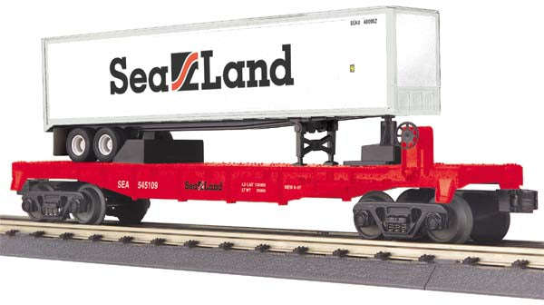 MTH 30-76356 Sealand Flat Car w/Trailer
