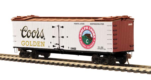 MTH 81-94004 HO Scale Coors R-40-2 Woodside Reefer Car #19403