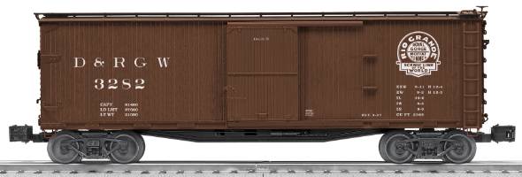 Lionel 6-27261 O Gauge D&RGW Double-Sheathed Boxcar #3282