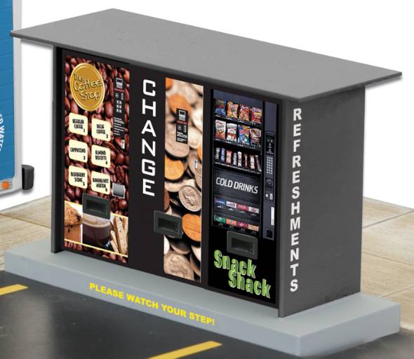K-Line 6-22548 O Refreshments Kiosk W/3 Illuminated Vending Machines