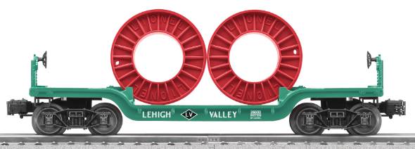 Lionel 6-26603 O Lehigh Valley Depressed Flatcar with Reels