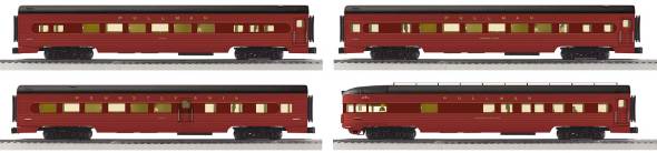 Lionel K-Line 6-22433 PRR Broadway Limited 18" 4 Car Aluminum Passenger Set