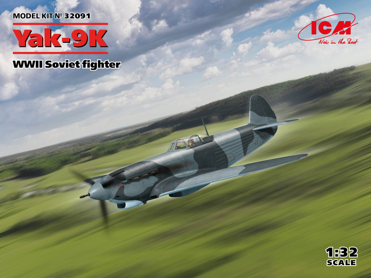 ICM 32091 1:32 Yak-9K WWII Soviet Fighter Military Aircraft Plane Model Kit