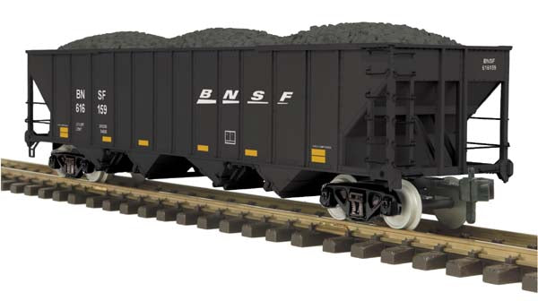 MTH 70-75025 G Scale Burlington Northern Santa Fe 4-Bay Hopper with Coal #616159