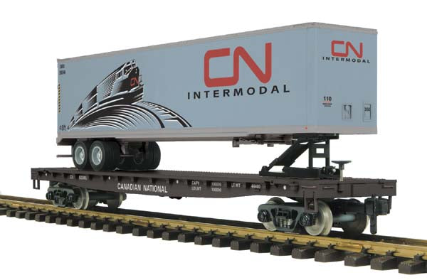 MTH 70-76052 G Scale Canadian National Flat Car with 45' Trailer
