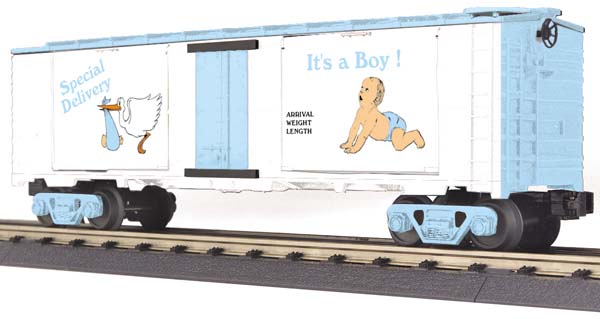 MTH 30-74588 It's A Boy 40' Window Boxcar