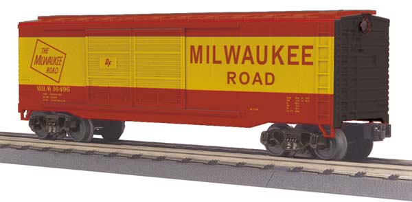 MTH 30-74593 O Gauge Milwaukee Road 40' Double Door Box Car #16496