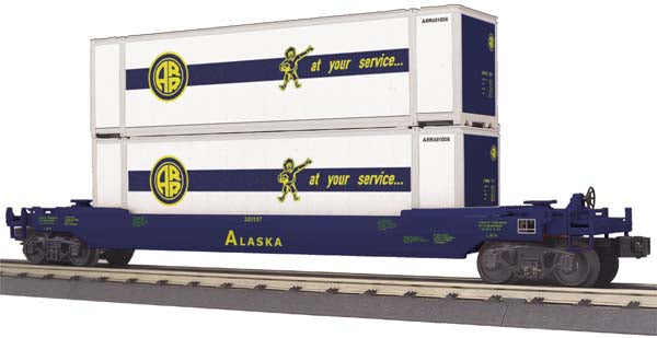 MTH 30-76377 O Gauge Alaska Husky Stack Car #320157