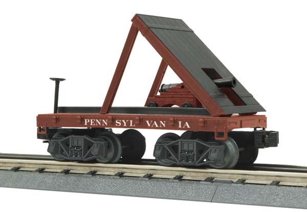 MTH 30-76386 PRR Flat Car - 19th Century W/Cannon