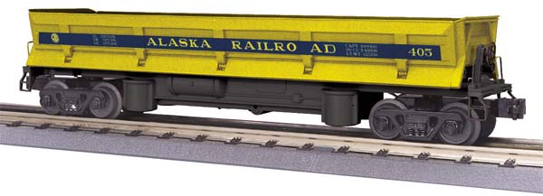 MTH 20-98724 Alaska Railroad Operating Dump Car w/Pipe Load