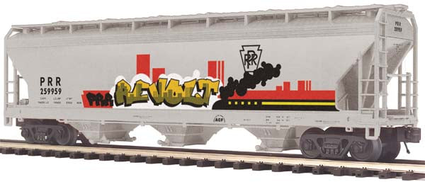 MTH 20-97699 PRR 3-Bay Centerflow Hopper w/Grafitti