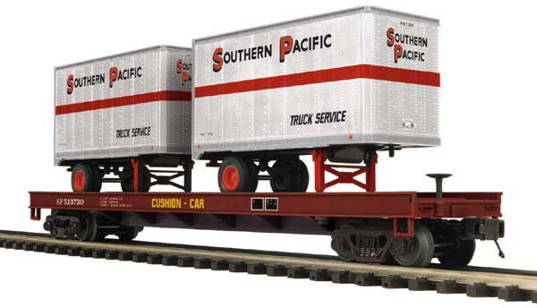 MTH 20-98729 Southern Pacific Flat Car with 2 20' Trailers