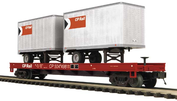 MTH 20-98731 CP Rail Flat Car with 2 20' Trailers