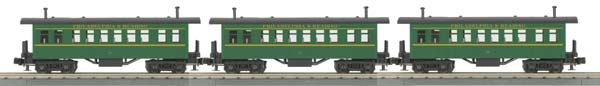MTH 30-6426 O Philadelphia & Reading Overton Passenger Coach Car Set (Set of 3)