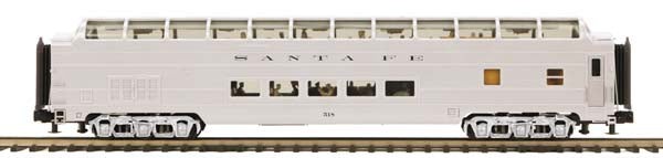 MTH 20-67152 O Gauge Santa Fe 70' Full Length Vista Dome Passenger Car (Smooth)