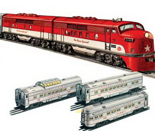 Williams 00301 Texas Special F3 AB O Gauge Diesel Passenger Train Set
