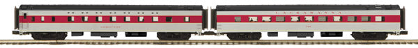 MTH 20-66134 O Lackawanna 70’ Streamlined Sleeper/Diner Passenger Set (Set of 2)