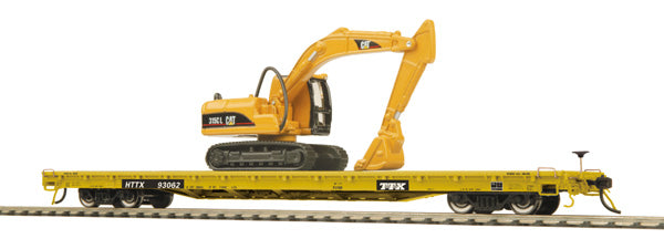 MTH 80-98031 TTX HO Scale 60' Wood Deck Flatcar w/315C Hydraulic Excavator