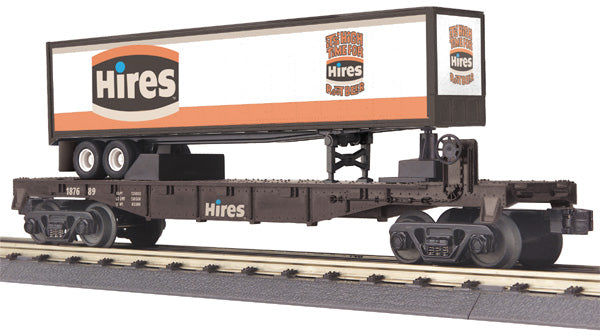 MTH 30-76302 O Hires Rootbeer Flat Car w/Trailer