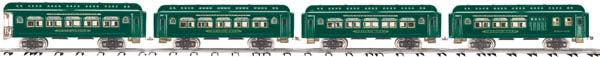 MTH 10-5089 Std. Gauge Cadet Blue Ives 240 Passenger Car Set (Set of 4)
